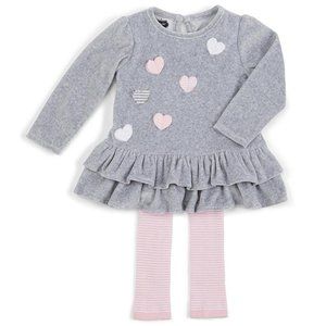Mud Pie Sweetheart Baby Girl Heart Tunic and Leggi